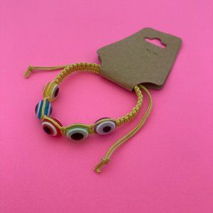 Evil Eye Yellow Braided Rope Bracelet